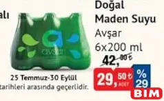 AVŞAR DOĞAL MADEN SUYU 6X200 ML AVŞAR DOĞAL MADEN SUYU 6X200 ML